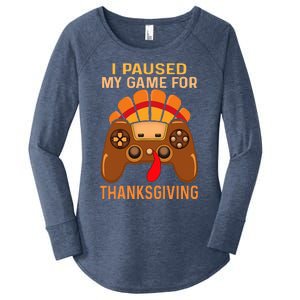 Happy Thanksgiving gaming fall Turkey gamer Women's Perfect Tri Tunic Long Sleeve Shirt