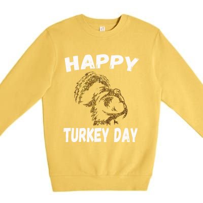 Happy Thanksgiving Great Gold Turkey Pilgrim Day Gift Premium Crewneck Sweatshirt