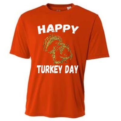 Happy Thanksgiving Great Gold Turkey Pilgrim Day Gift Cooling Performance Crew T-Shirt