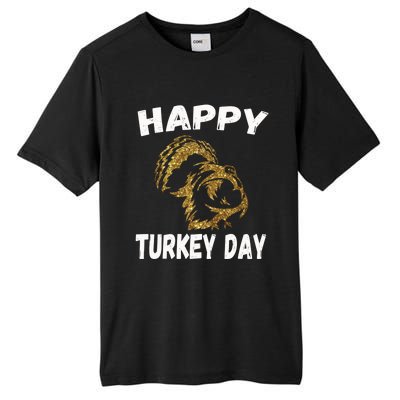 Happy Thanksgiving Great Gold Turkey Pilgrim Day Gift Tall Fusion ChromaSoft Performance T-Shirt