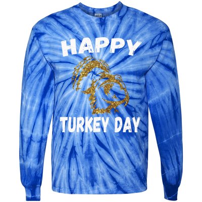 Happy Thanksgiving Great Gold Turkey Pilgrim Day Gift Tie-Dye Long Sleeve Shirt