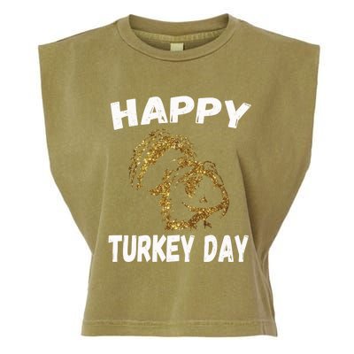 Happy Thanksgiving Great Gold Turkey Pilgrim Day Gift Garment-Dyed Women's Muscle Tee