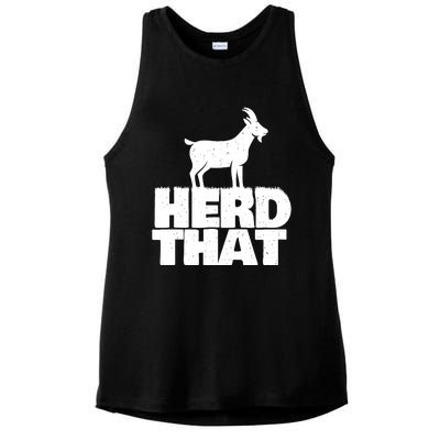 Herd That Goat Farm Animal Lover Rancher Farmer Farming Ladies PosiCharge Tri-Blend Wicking Tank