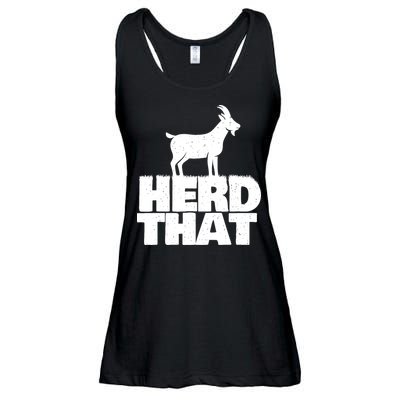 Herd That Goat Farm Animal Lover Rancher Farmer Farming Ladies Essential Flowy Tank