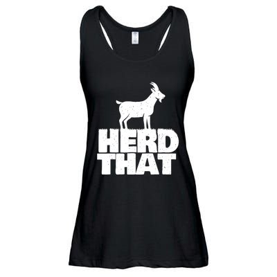 Herd That Goat Farm Animal Lover Rancher Farmer Farming Ladies Essential Flowy Tank