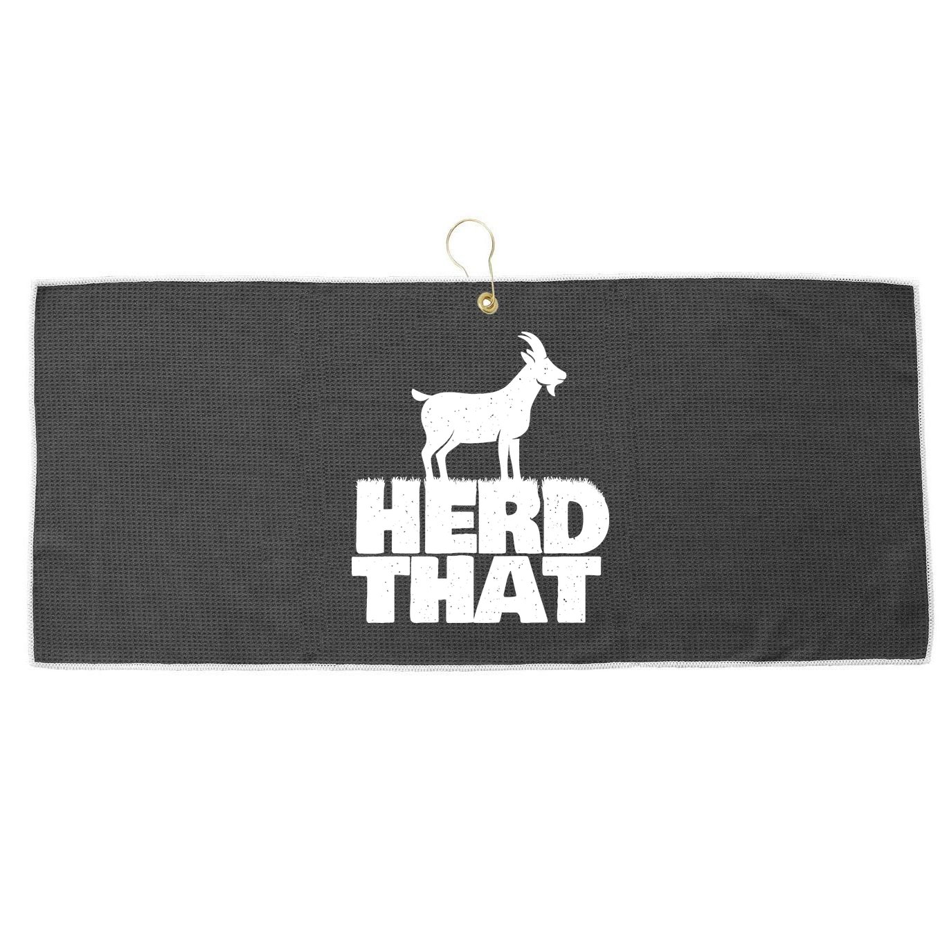 Herd That Goat Farm Animal Lover Rancher Farmer Farming Large Microfiber Waffle Golf Towel