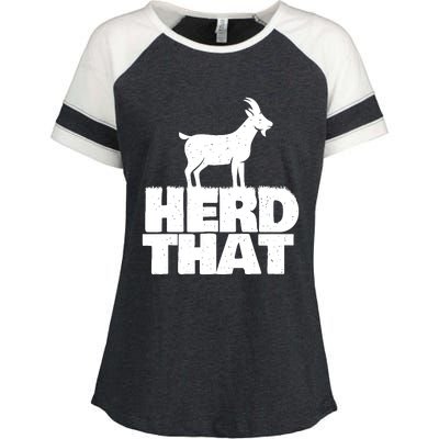 Herd That Goat Farm Animal Lover Rancher Farmer Farming Enza Ladies Jersey Colorblock Tee