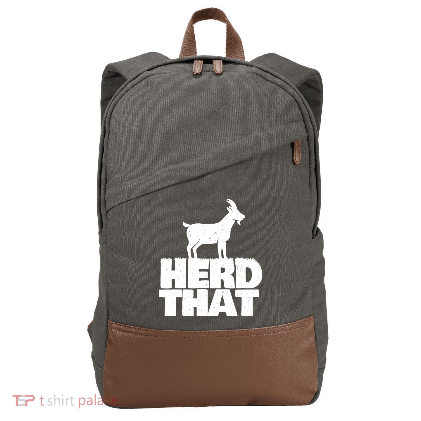 Herd That Goat Farm Animal Lover Rancher Farmer Farming Cotton Canvas Backpack