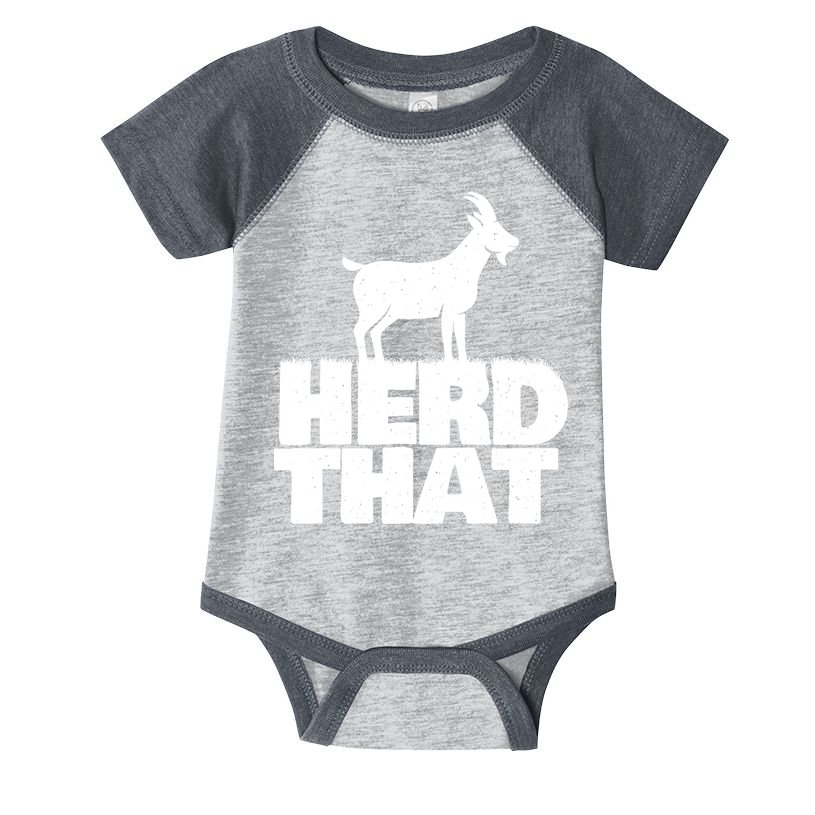 Herd That Goat Farm Animal Lover Rancher Farmer Farming Infant Baby Jersey Bodysuit