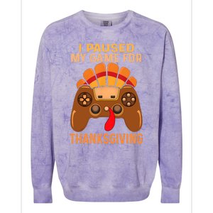 Happy Thanksgiving Gaming Fall Turkey Gamer Colorblast Crewneck Sweatshirt