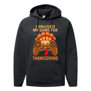 Happy Thanksgiving Gaming Fall Turkey Gamer Performance Fleece Hoodie