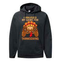 Happy Thanksgiving Gaming Fall Turkey Gamer Performance Fleece Hoodie