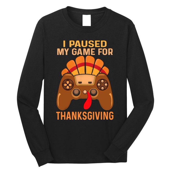 Happy Thanksgiving Gaming Fall Turkey Gamer Long Sleeve Shirt