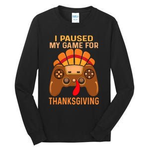 Happy Thanksgiving Gaming Fall Turkey Gamer Tall Long Sleeve T-Shirt