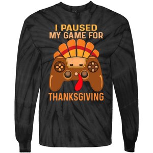 Happy Thanksgiving Gaming Fall Turkey Gamer Tie-Dye Long Sleeve Shirt