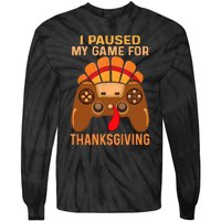 Happy Thanksgiving Gaming Fall Turkey Gamer Tie-Dye Long Sleeve Shirt