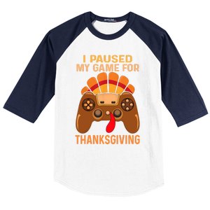 Happy Thanksgiving Gaming Fall Turkey Gamer Baseball Sleeve Shirt