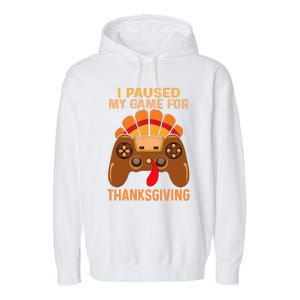 Happy Thanksgiving Gaming Fall Turkey Gamer Garment-Dyed Fleece Hoodie