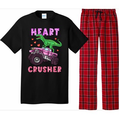 Heart Tmeaningful Giftrex Crusher Dinosaur Valentines Day Gift Pajama Set