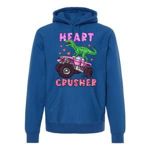 Heart Tmeaningful Giftrex Crusher Dinosaur Valentines Day Gift Premium Hoodie