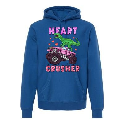 Heart Tmeaningful Giftrex Crusher Dinosaur Valentines Day Gift Premium Hoodie