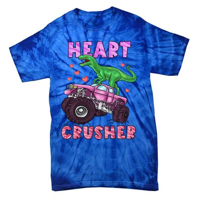 Heart Tmeaningful Giftrex Crusher Dinosaur Valentines Day Gift Tie-Dye T-Shirt