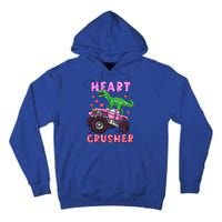 Heart Tmeaningful Giftrex Crusher Dinosaur Valentines Day Gift Tall Hoodie