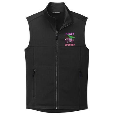 Heart Tmeaningful Giftrex Crusher Dinosaur Valentines Day Gift Collective Smooth Fleece Vest