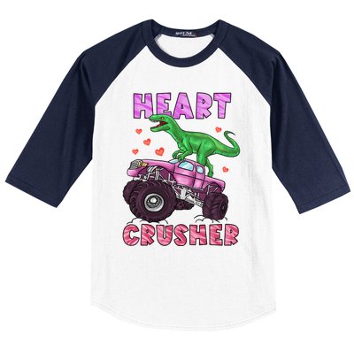 Heart Tmeaningful Giftrex Crusher Dinosaur Valentines Day Gift Baseball Sleeve Shirt