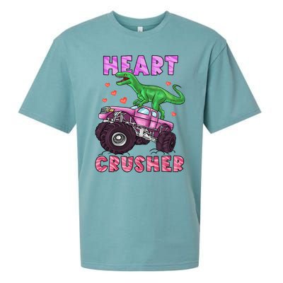 Heart Tmeaningful Giftrex Crusher Dinosaur Valentines Day Gift Sueded Cloud Jersey T-Shirt