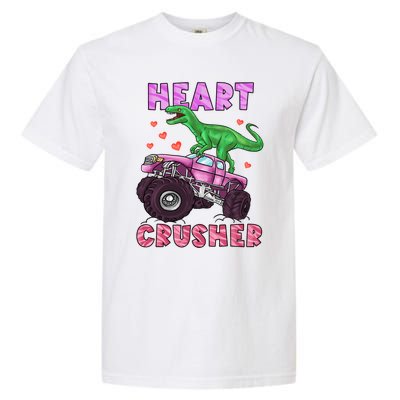 Heart Tmeaningful Giftrex Crusher Dinosaur Valentines Day Gift Garment-Dyed Heavyweight T-Shirt