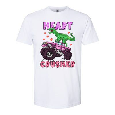 Heart Tmeaningful Giftrex Crusher Dinosaur Valentines Day Gift Softstyle CVC T-Shirt