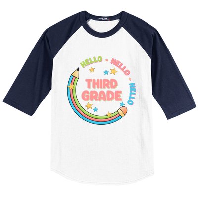 Hello Third Grade Baseball Sleeve Shirt