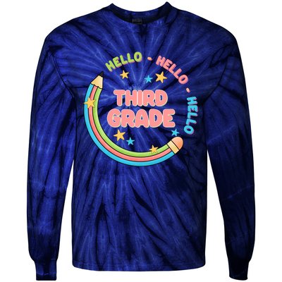 Hello Third Grade Tie-Dye Long Sleeve Shirt