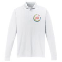 Hello Third Grade Performance Long Sleeve Polo