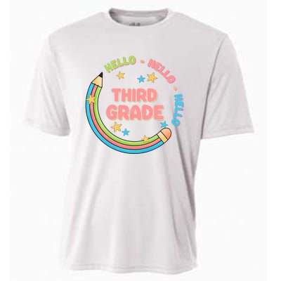 Hello Third Grade Cooling Performance Crew T-Shirt