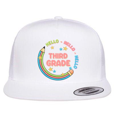 Hello Third Grade Flat Bill Trucker Hat