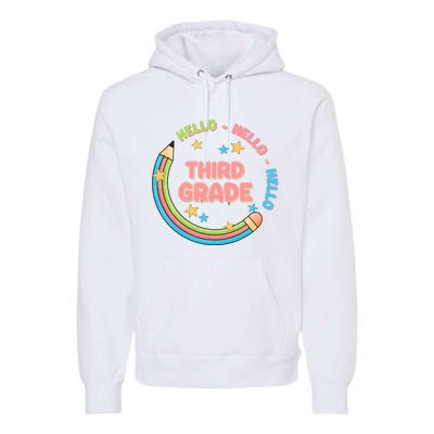 Hello Third Grade Premium Hoodie