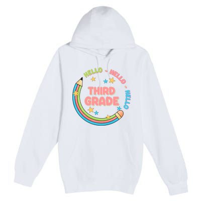 Hello Third Grade Premium Pullover Hoodie