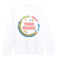 Hello Third Grade Premium Crewneck Sweatshirt