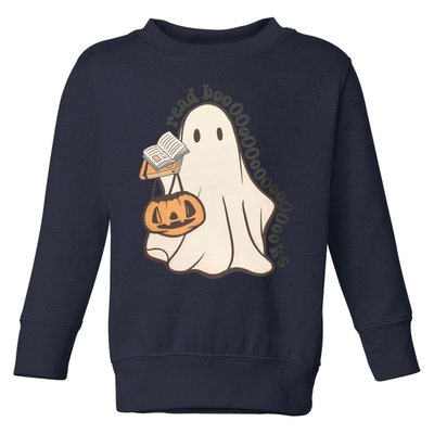 Halloween Teacher Ghost Reading Spooky Season Toddler Sweatshirt