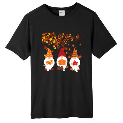 Halloween Three Gnomes Hat Leopard Pumpkin Fall Leaves Cool Gift Tall Fusion ChromaSoft Performance T-Shirt