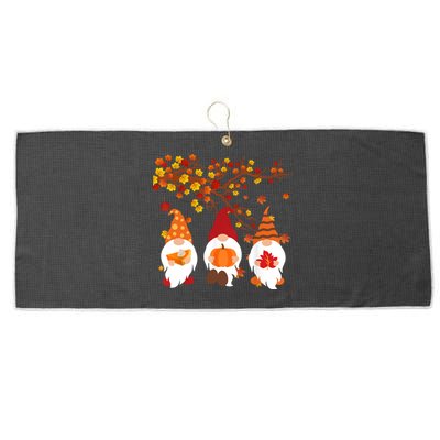 Halloween Three Gnomes Hat Leopard Pumpkin Fall Leaves Cool Gift Large Microfiber Waffle Golf Towel