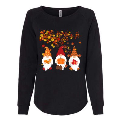 Halloween Three Gnomes Hat Leopard Pumpkin Fall Leaves Cool Gift Womens California Wash Sweatshirt