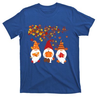 Halloween Three Gnomes Hat Leopard Pumpkin Fall Leaves Cool Gift T-Shirt