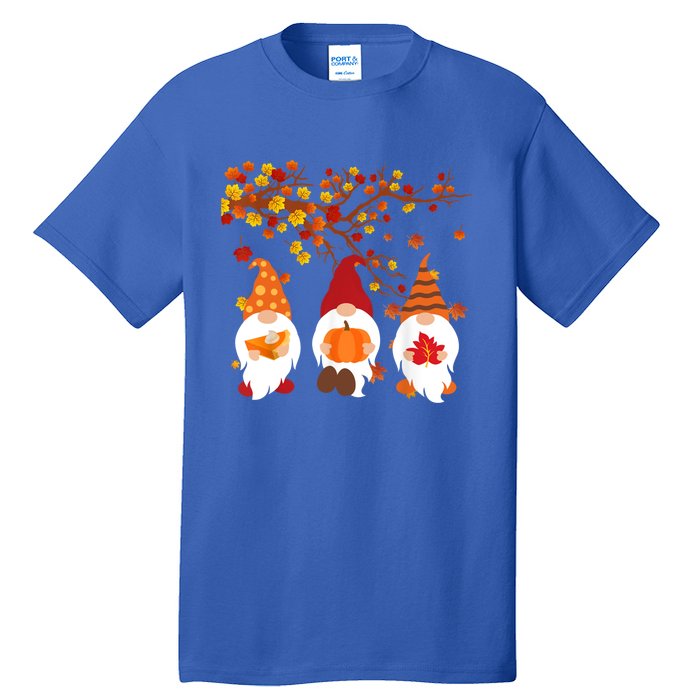 Halloween Three Gnomes Hat Leopard Pumpkin Fall Leaves Cool Gift Tall T-Shirt