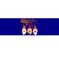 Halloween Three Gnomes Hat Leopard Pumpkin Fall Leaves Cool Gift Bumper Sticker