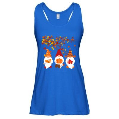 Halloween Three Gnomes Hat Leopard Pumpkin Fall Leaves Cool Gift Ladies Essential Flowy Tank