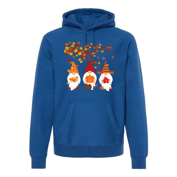 Halloween Three Gnomes Hat Leopard Pumpkin Fall Leaves Cool Gift Premium Hoodie