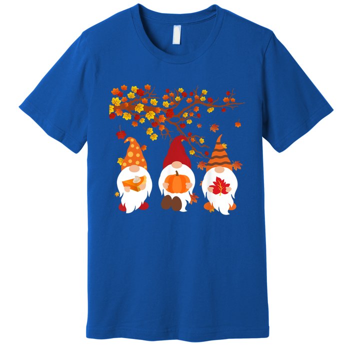 Halloween Three Gnomes Hat Leopard Pumpkin Fall Leaves Cool Gift Premium T-Shirt